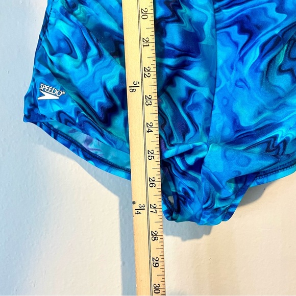 Speedo Blue Swirl One-Piece Swimsuit - Picture 7 of 9
